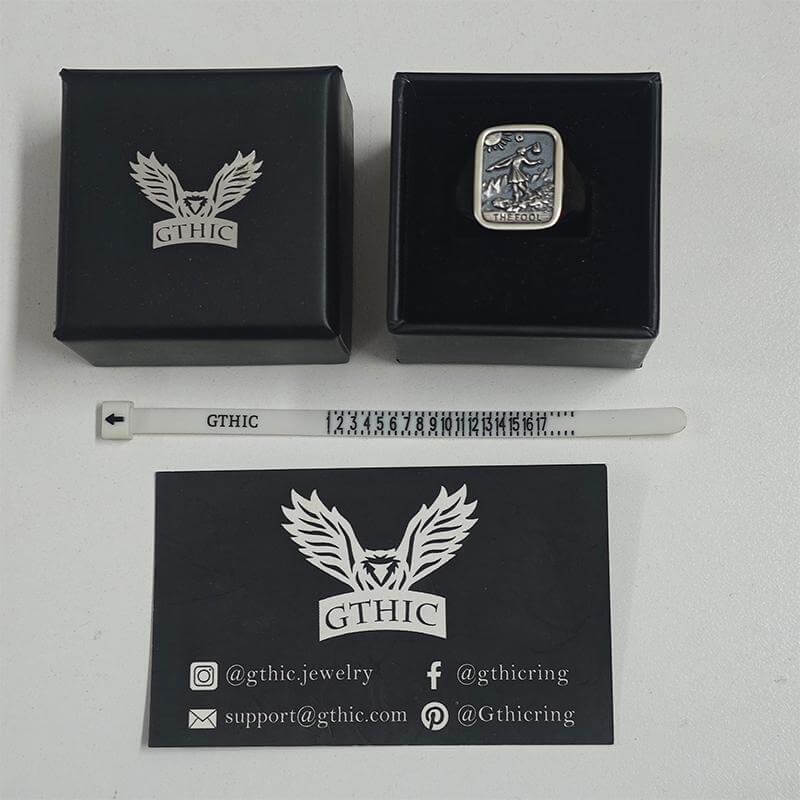 The Fool Tarot Card Sterling Silver Ring