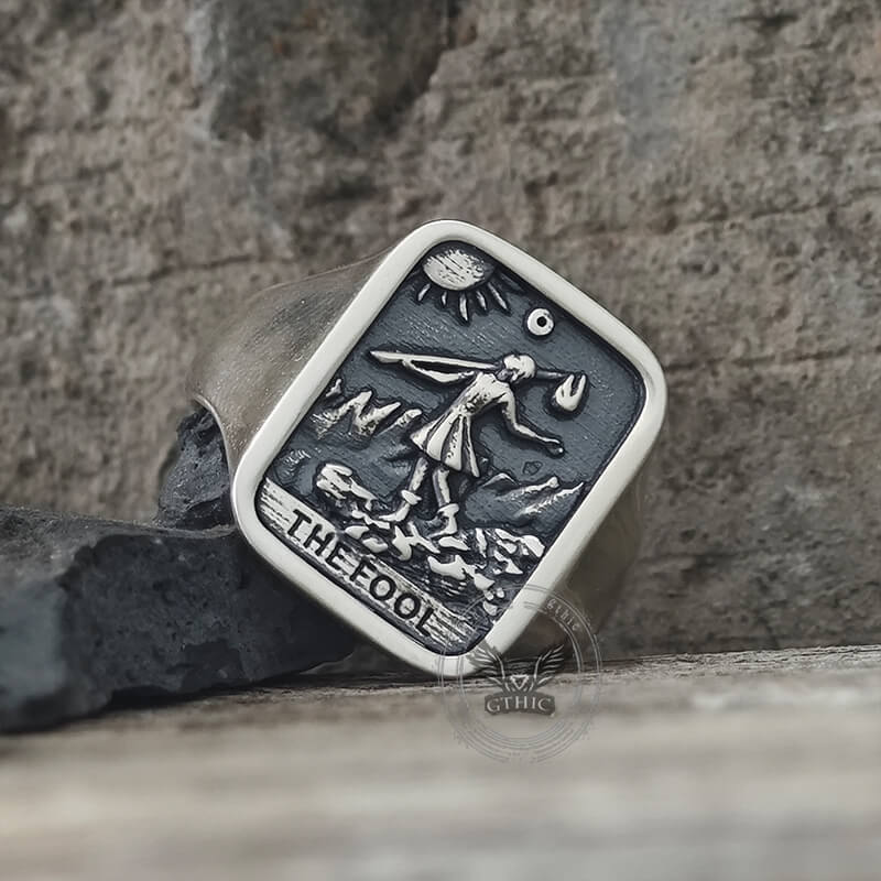 The Fool Tarot Card Sterling Silver Ring | Gthic.com