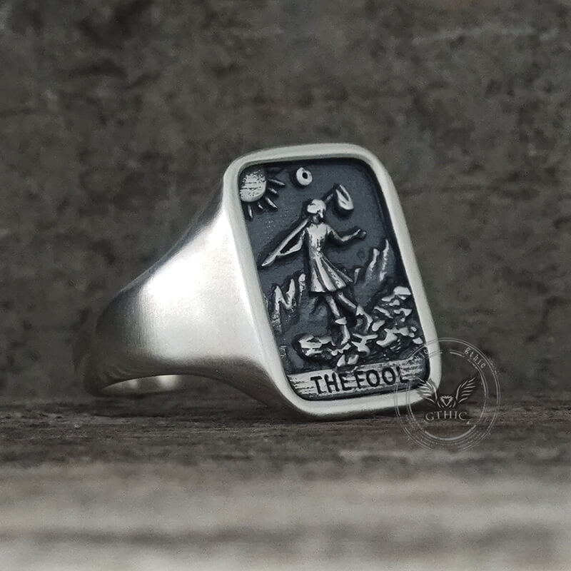 The Fool Tarot Card Sterling Silver Ring | Gthic.com