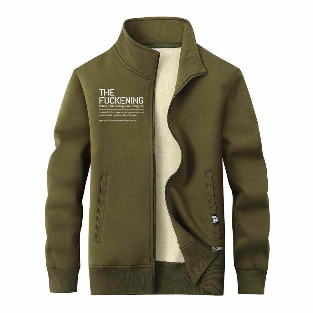 The Fuckening Stand Collar Zip Fleece Cardigan | Gthic.com