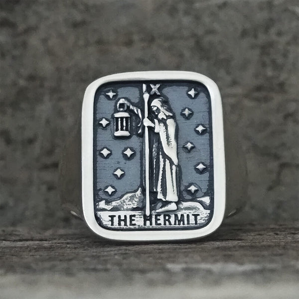 The Hermit Tarot Card Sterling Silver Ring | Gthic.com