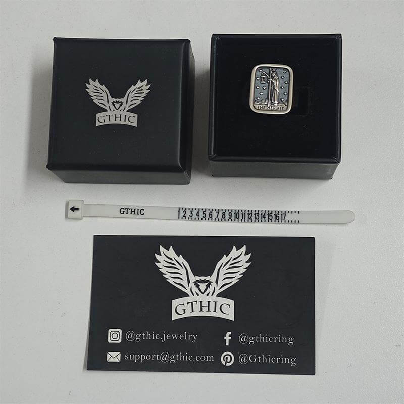 The Hermit Tarot Card Sterling Silver Ring