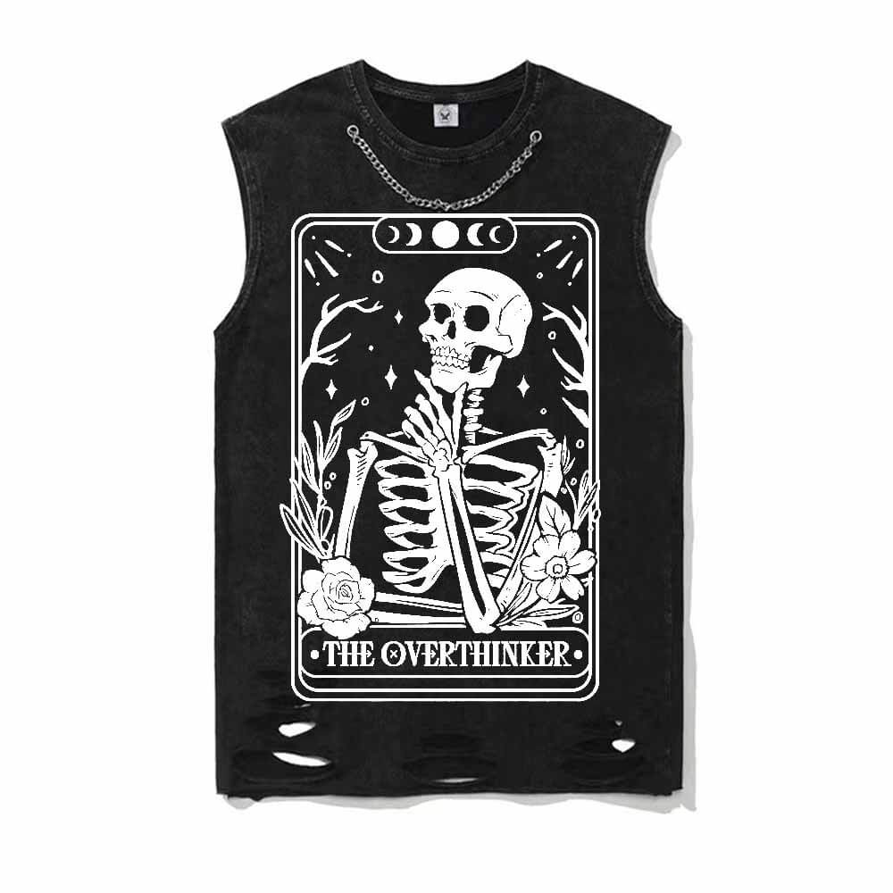 The Overthinker Tarot Card Vintage Washed T-shirt Vest Top | Gthic.com