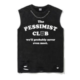 The Pessimist Club Vintage Washed T-shirt Vest Top | Gthic.com