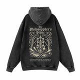 The Philosopher's Stone Alchemy Vintage Washed Hoodie | Gthic.com