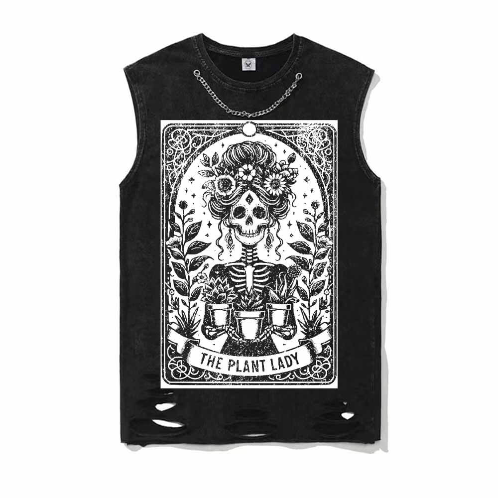 The Plant Lady Tarot Card Vintage Washed T-shirt Vest Top | Gthic.com