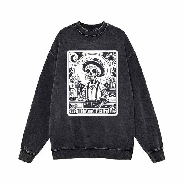 The Skull Tattoo Artist Vintage Washed Sweatshirt