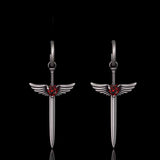 The Sword Of Angles Heart Gem Sterling Silver Earrings