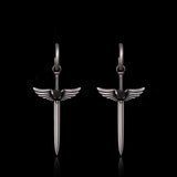 The Sword Of Angles Heart Gem Sterling Silver Earrings