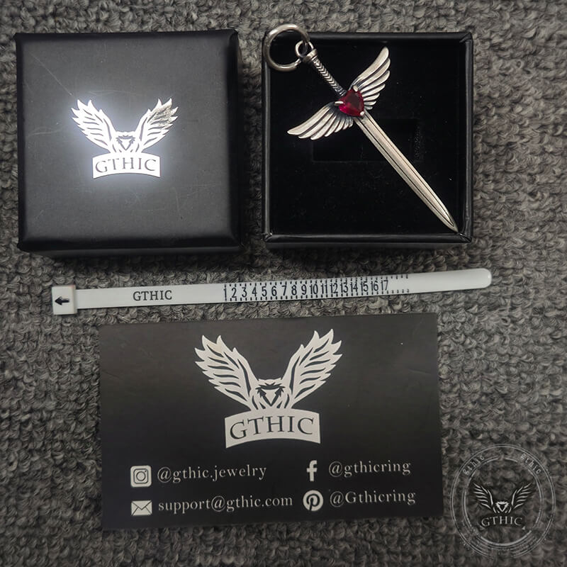 The Sword Of Angels Heart Gem Sterling Silver Earrings