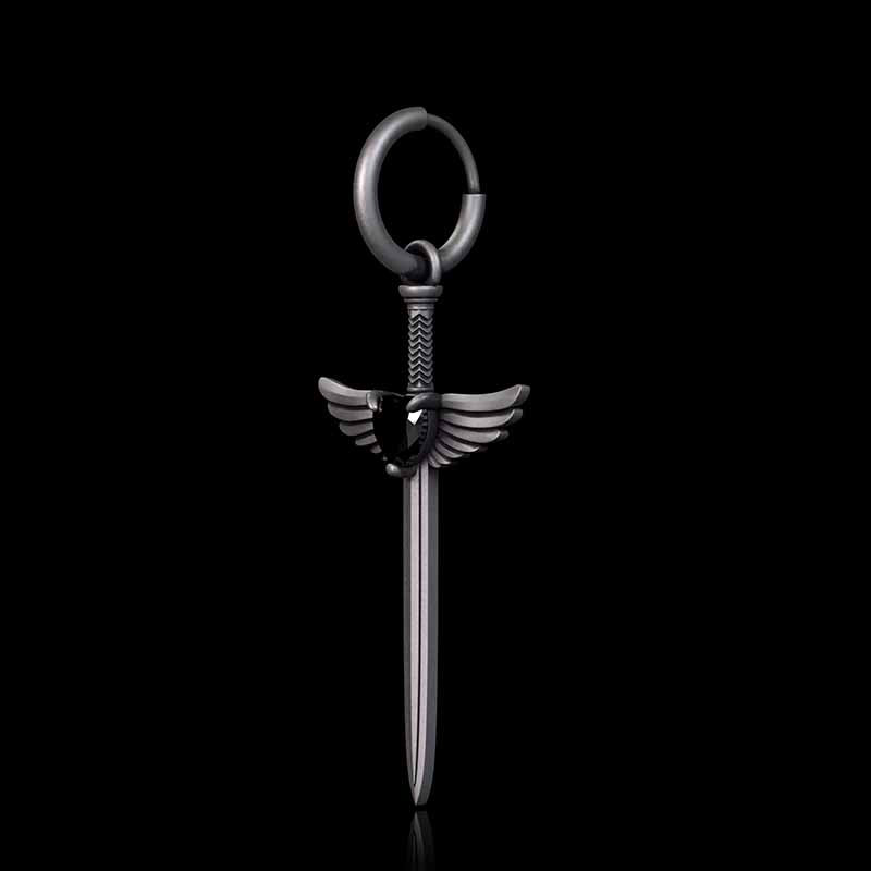 The Sword Of Angels Heart Gem Sterling Silver Earrings