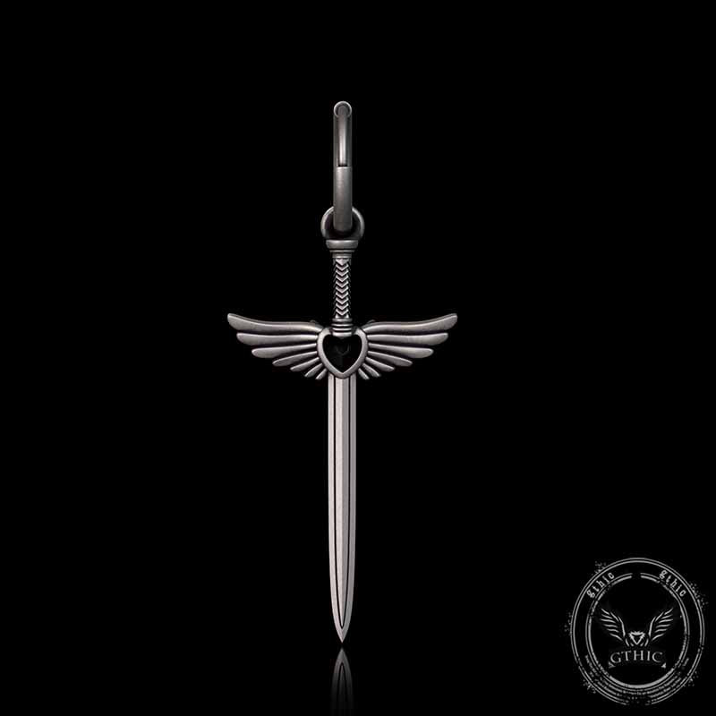 The Sword Of Angels Heart Gem Sterling Silver Earrings