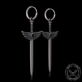 The Sword Of Angles Heart Gem Sterling Silver Earrings