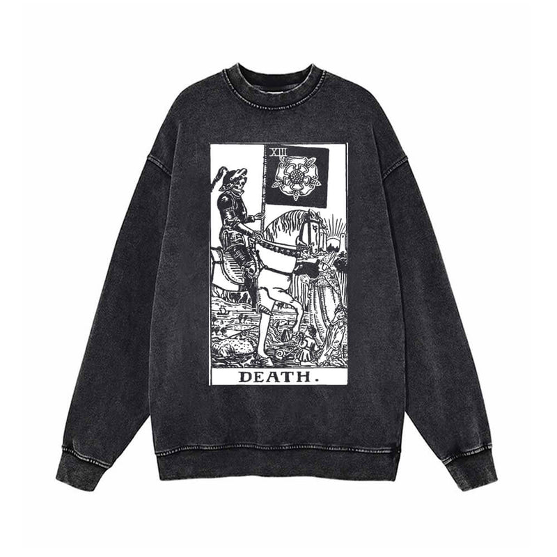 The Tarot Card Death Knight Vintage Vintage Washed Sweatshirt