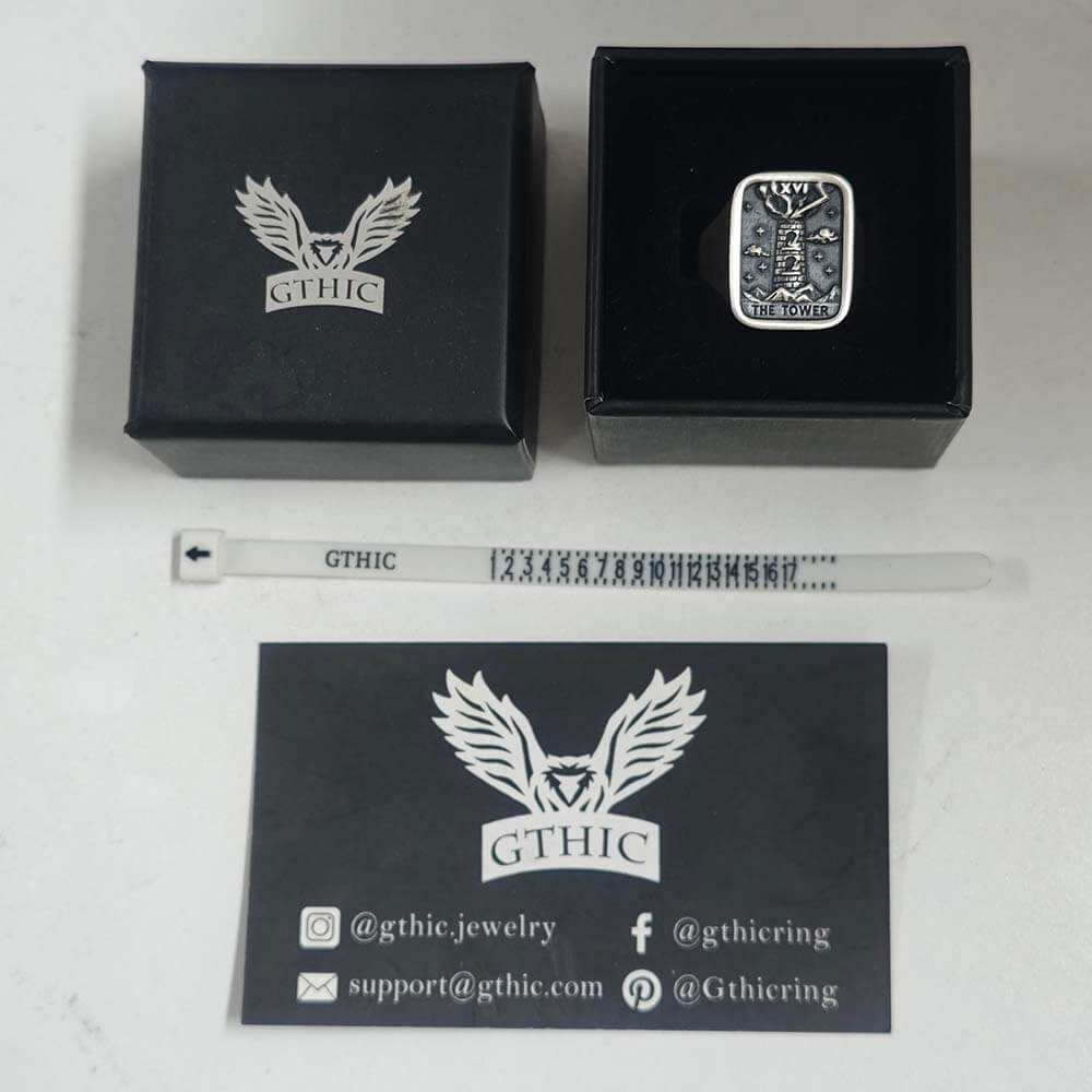 The Tower Major Arcana Tarot Sterling Silver Ring