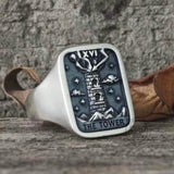 The Tower Major Arcana Tarot Sterling Silver Ring | Gthic.com