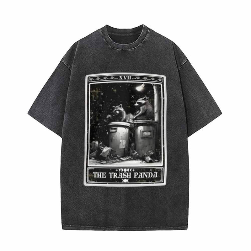 The Trash Panda Tarot Card Vintage Washed T-shirt | Gthic.com