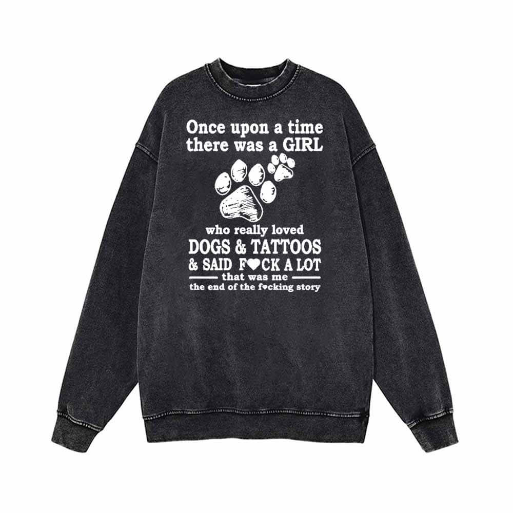 There Was A Girl Who Really Love Dogs And Tattoos Hoodie Sweatshirt