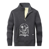 There Was Jesus Flower Stand Collar Zip Sweatshirt | Gthic.com