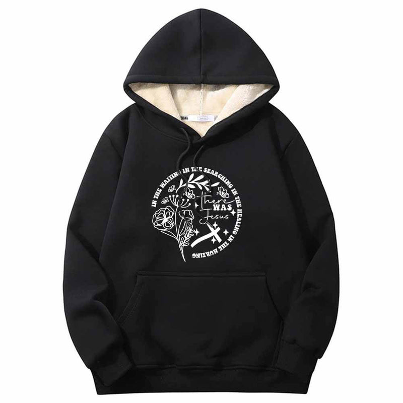 There Was Jesus Flowers Cross Crew Collar Hoodie 01 | Gthic.com