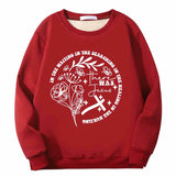 There Was Jesus Flowers Cross Crew Collar Sweatshirt