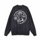 There Was Jesus Flowers Cross Vintage Washed Sweatshirt 01 | Gthic.com