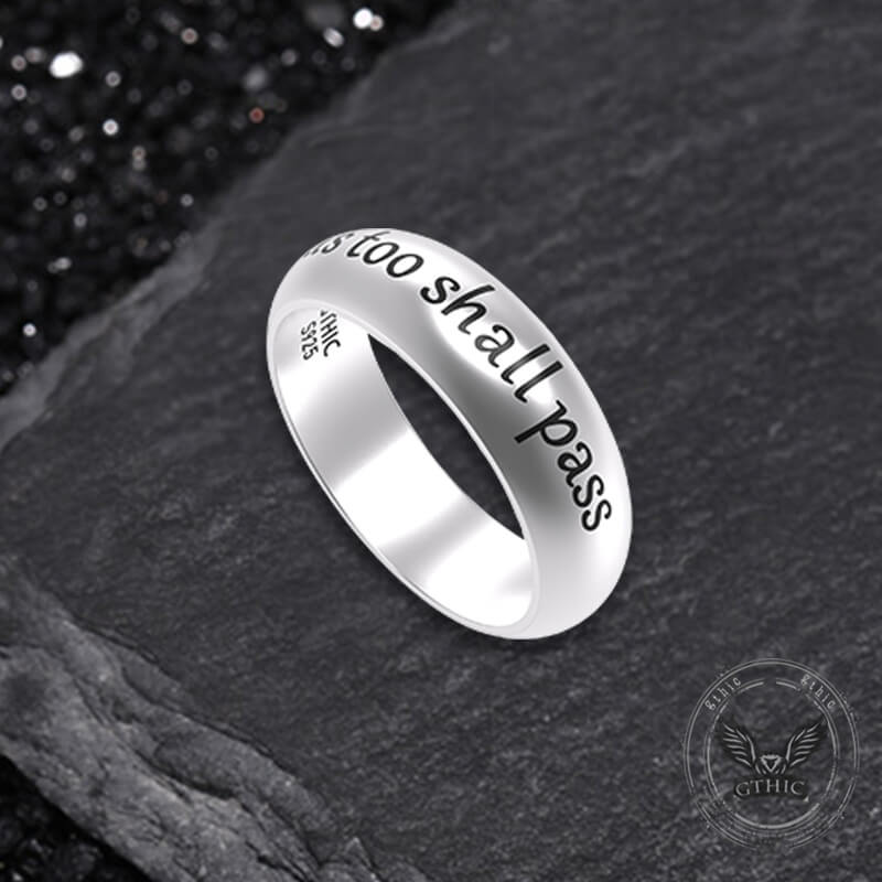 This Too Shall Pass Sterling Silver Ring | Gthic.com