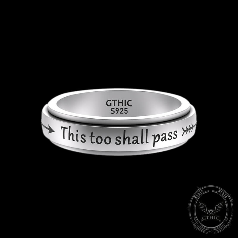 This Too Shall Pass Sterling Silver Spinner Ring | Gthic.com