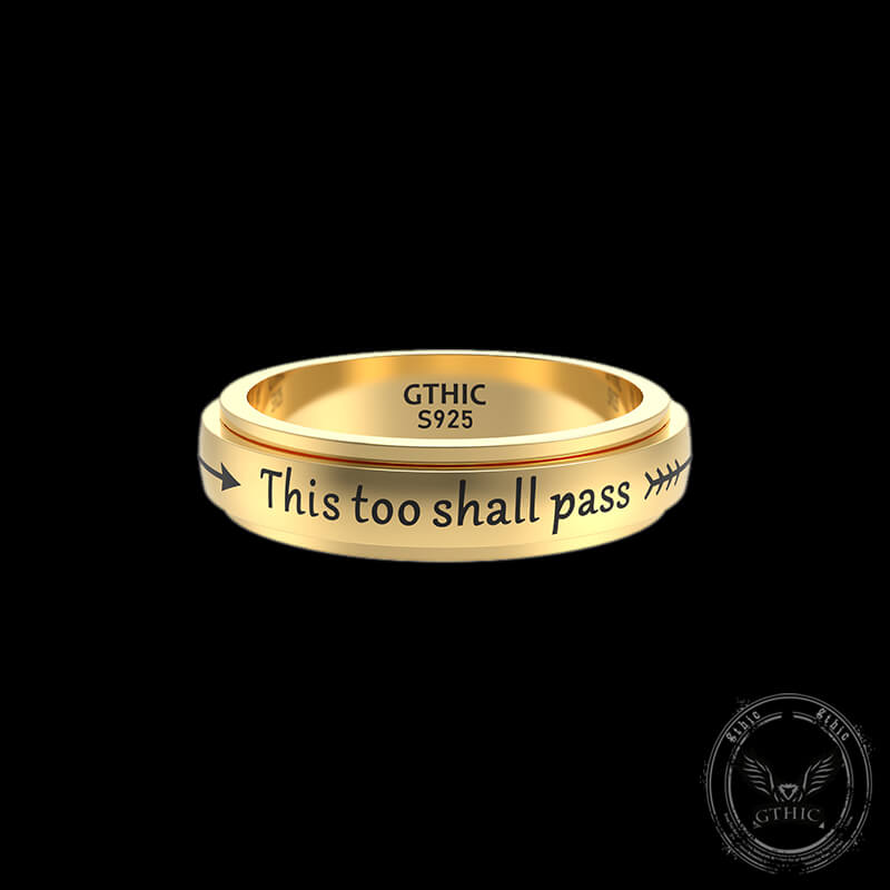 This Too Shall Pass Sterling Silver Spinner Ring | Gthic.com