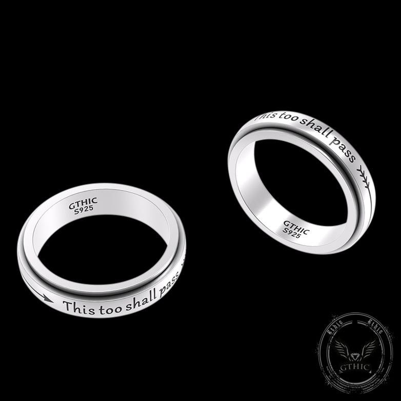 This Too Shall Pass Sterling Silver Spinner Ring