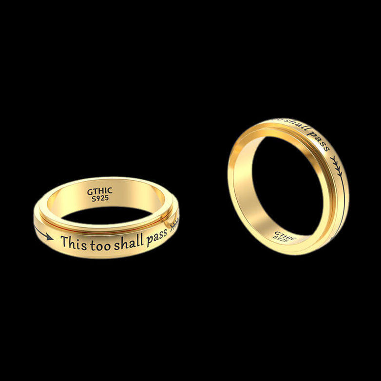 This Too Shall Pass Sterling Silver Spinner Ring | Gthic.com