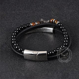 Thor's Hammer Agate Tiger Eye Stainless Steel Bracelet