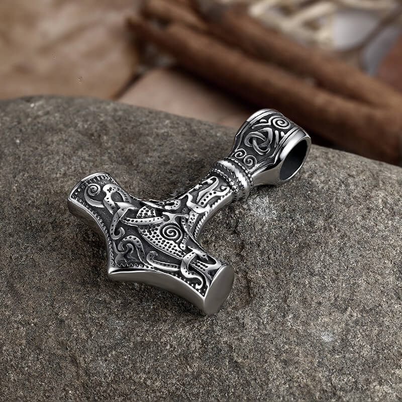 Thor’s Hammer Stainless Steel Pendant | Gthic.com