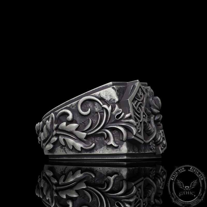 Thor’s Hammer Triquetra Sterling Silver Viking Ring | Gthic.com