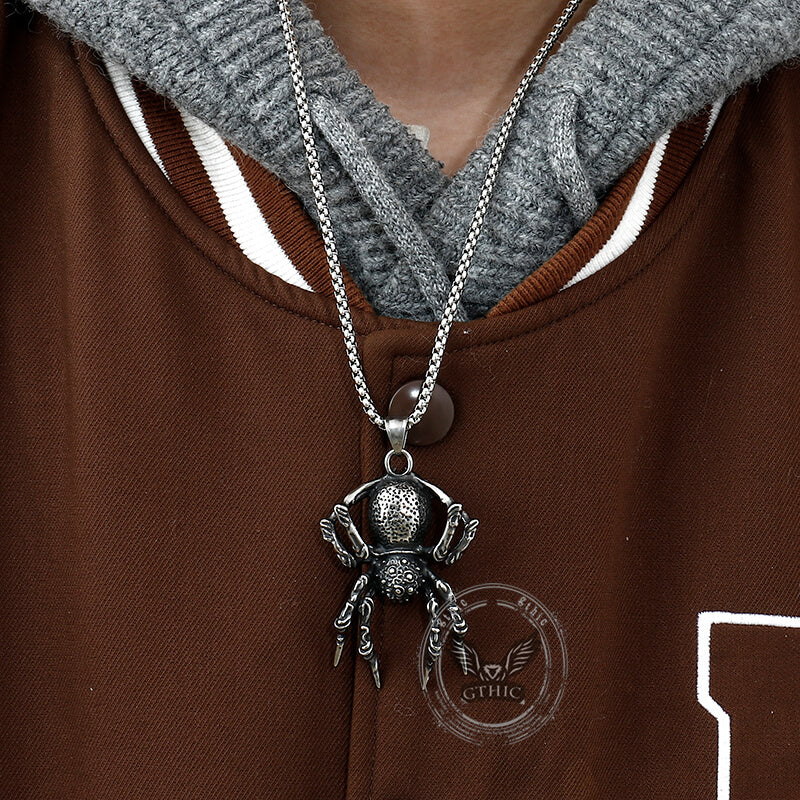 Thousand-Eyed Eight-Leg Spider Stainless Steel Pendant | Gthic.com