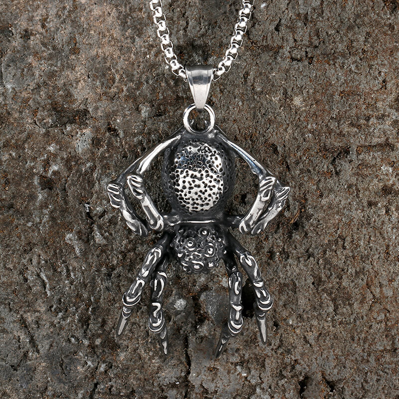 Thousand-Eyed Eight-Leg Spider Stainless Steel Pendant | Gthic.com