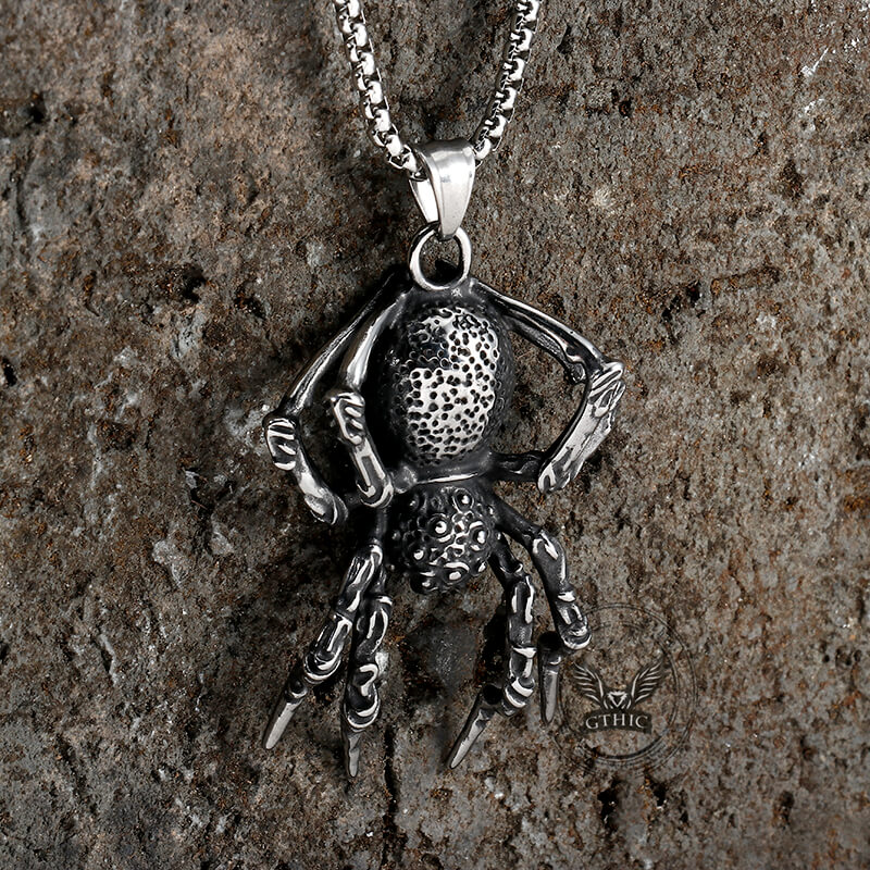 Thousand-Eyed Eight-Leg Spider Stainless Steel Pendant | Gthic.com