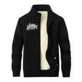 Three Wise Skull Stand Collar Zip Cardigan | Gthic.com