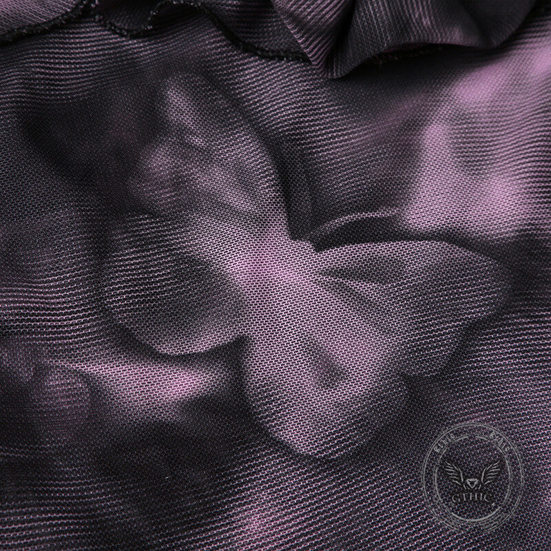 Tie-dye Butterfly Rose Irregular Ruffle Camisole