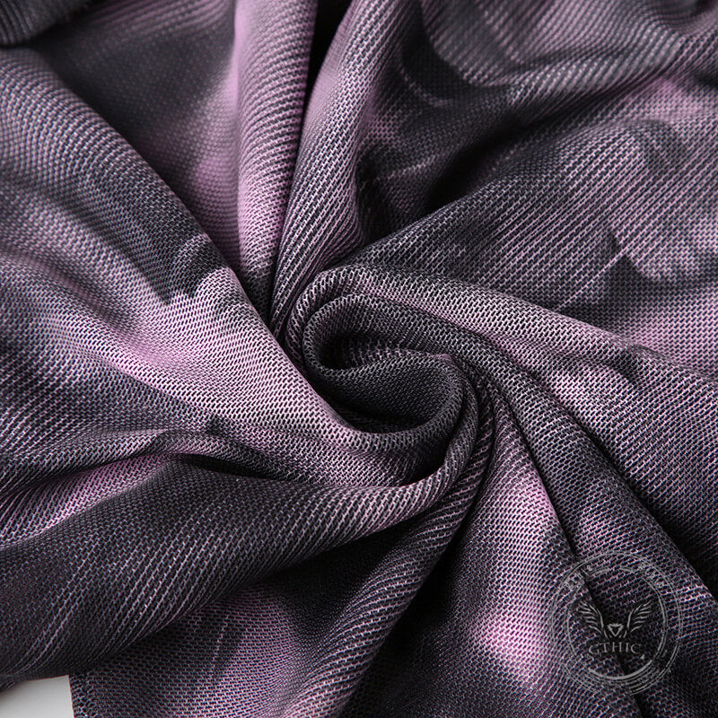 Tie-dye Butterfly Rose Irregular Ruffle Camisole