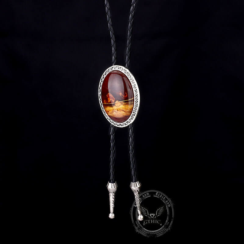 Tiger Eye Stone Western Cowboy Bolo Tie | Gthic.com