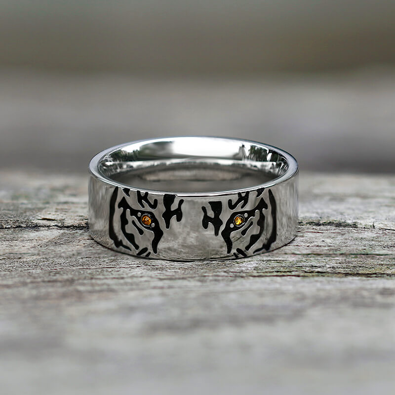 Tiger Wolf Cat Stainless Steel Animal Ring | Gthic.com