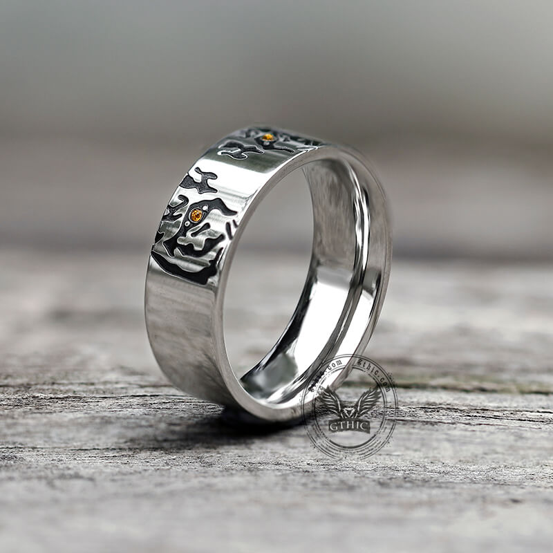 Tiger Wolf Cat Stainless Steel Animal Ring