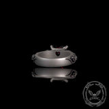 Till Death Do Us Part Heart Gem Sterling Silver Skull Ring