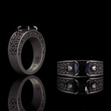 Till Death Do Us Part Skull Gem-Set Sterling Silver Ring | Gthic.com