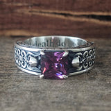 Till Death Do Us Part Skull Gem-Set Sterling Silver Ring