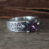 Till Death Do Us Part Skull Gem-Set Sterling Silver Ring