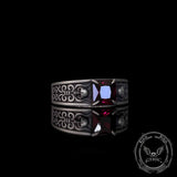 Till Death Do Us Part Skull Gem-Set Sterling Silver Ring