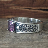 Till Death Do Us Part Skull Gem-Set Sterling Silver Ring