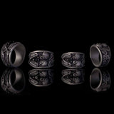 Till Death Do Us Part Skull Gem Sterling Silver Couple Ring | Gthic.com